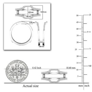 Dazzlingrock Collection Round White Diamond Anniversary Enhancer Ring for Women (0.75 ctw) in 10K White Gold Size 7