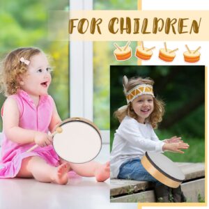 Hand Drum Percussion Wood Frame Drum With Drum Stick 10 Inch 8 Inch 6 Inch Kids Drums Musical Instruments For Adults Drums Beginners Adults for Home School Party Supplies（Wood Color）