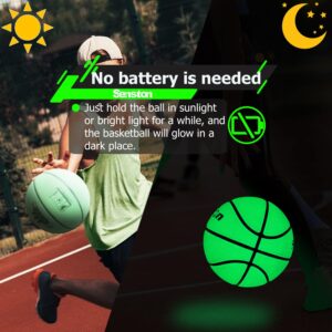 Senston Glow in The Dark Basketball, Premium PU Leather, Size 7, No Batteries Needed, Soft and Comfortable, Ideal Gift for Basketball Lovers