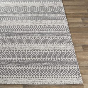 Mark&Day Area Rugs, 8x10 Stone Global Silver Gray Area Rug, Charcoal White Cream Carpet for Living Room, Bedroom or Kitchen (7'10" x 10'2")