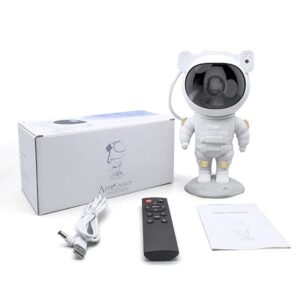 FORLUCIX Jiejie-JJ Starry Night Light Projector Astronaut LED Projection Lamp with Remote Control, Adjustable Head Angle,Gift for Kids Adults Home Party Ceiling Decor Christmas Gift