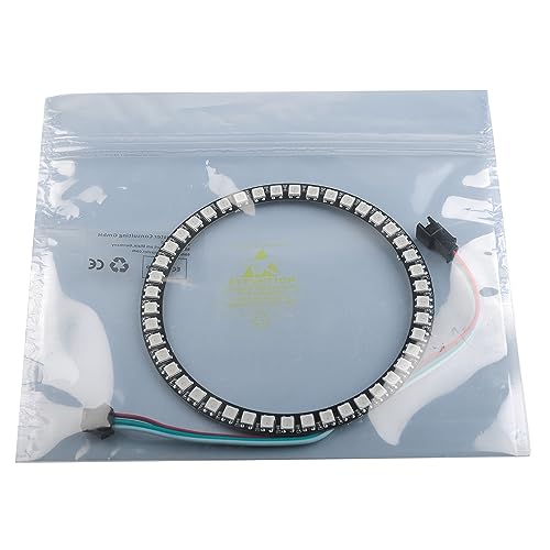 Sparkleiot 35 Bits WS2812 Addressable LED Ring with SM2.54-3P Connector Wire, DC5V WS2812B 5050 RGB LED with Built-in Driver Pixels Individual Control for Arduino ESP8266 Nodemcu