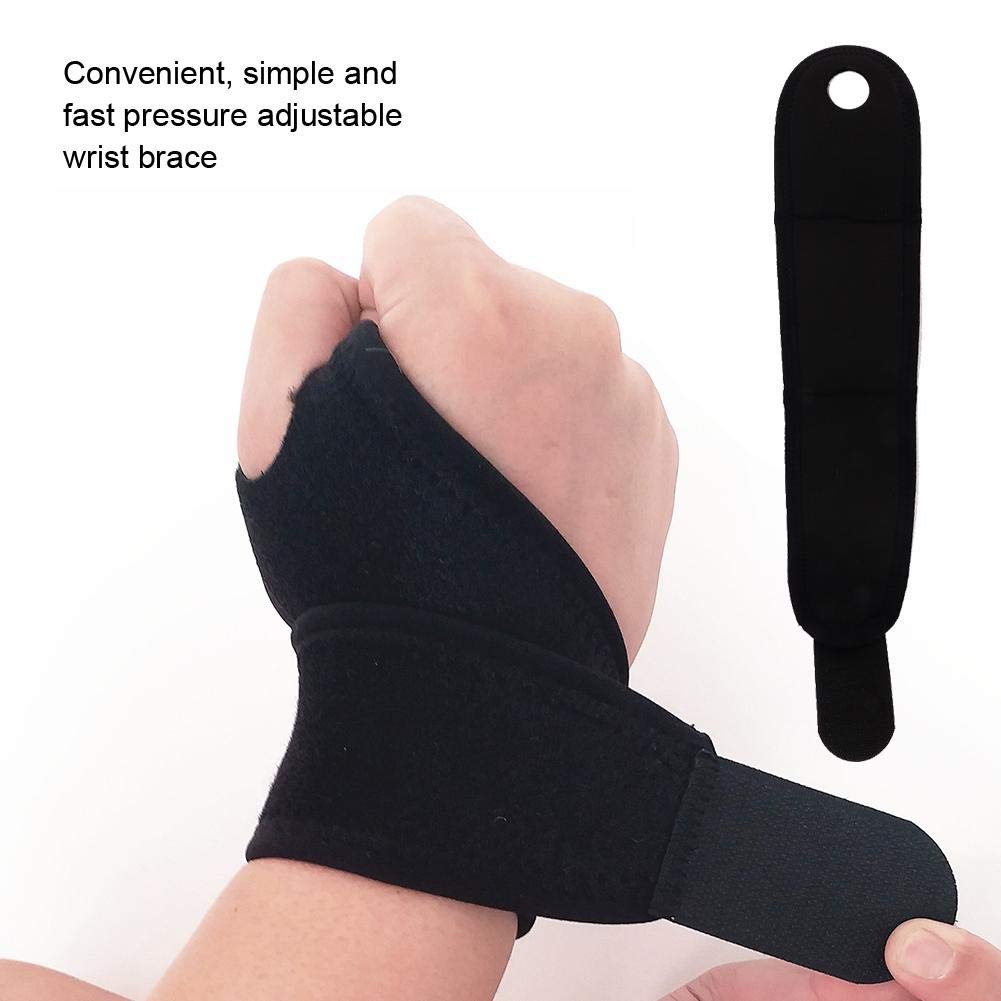 Wrist Brace, Adjustable Wrist Support Brace for Men & Women, Wrist Protective Wrap Support for Fitness, Sports, Tendonitis Pain Relief, Sprain, Arthritis, Injury Recovery(Black)