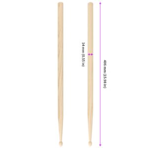 JEUIHAU 18 Pairs Maple Drum Sticks, 5A Wood Tip Drumstick, Classic Wooden Drumsticks for Student and Adult