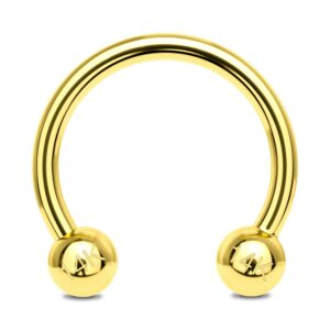 OUFER Gold Septum Piercing Jewelry 16G 14K Solid Gold Nose Septum Horseshoe Hoop Earring Helix Daith Cartilage Earrings