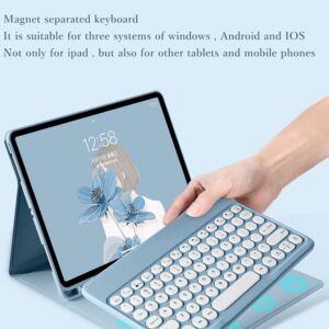 HENGHUI Keyboard Case for Fire HD 10 Plus/HD 10 (Only for 11th Generation, 2021 Release) Cute Round Key Color Keyboard Wireless Detachable BT Keyboard Cover (MintGreen)