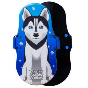 flybar kids 36" husky dog foam toboggan snow sled with slick bottom & pe core build for boys and girls ages 6+, holds up to 110 lbs