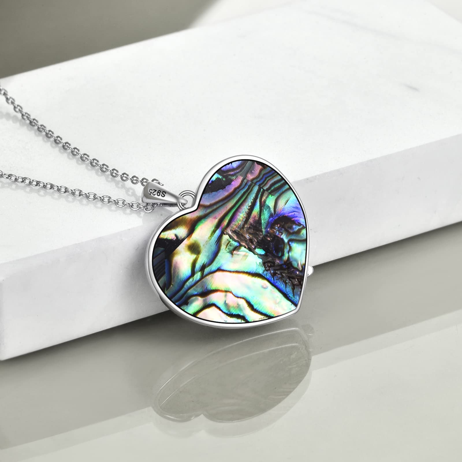 YFN Raven Pendant Necklace for Women Sterling Silver Abalone Shell Viking Raven Crow Gothic Jewelry Gifts for Women Men