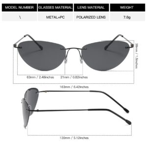 RCXKOOM The Matrix Neo Costume Sunglasses Men Women Ultralight Metal Wire Frame Polarized Small Oval Rimless Glasses