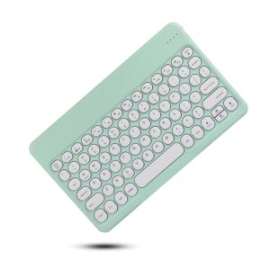 HENGHUI Keyboard Case for Fire HD 10 Plus/HD 10 (Only for 11th Generation, 2021 Release) Cute Round Key Color Keyboard Wireless Detachable BT Keyboard Cover (MintGreen)