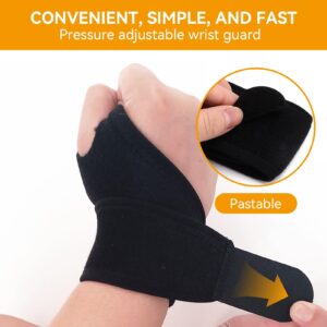 Wrist Brace, Adjustable Wrist Support Brace for Men & Women, Wrist Protective Wrap Support for Fitness, Sports, Tendonitis Pain Relief, Sprain, Arthritis, Injury Recovery(Black)