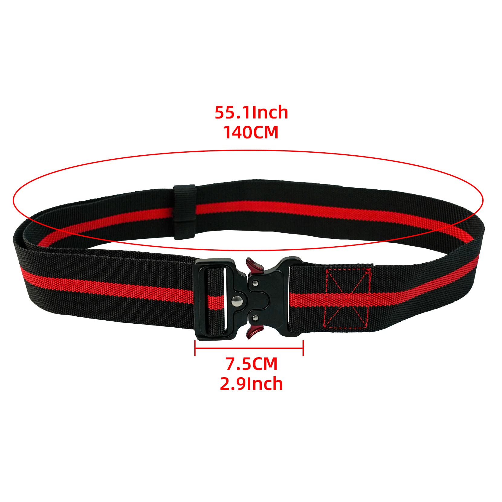 MELOTOUGH 2" Nylon Web Work Belt with Heavy Duty Quick Release Rugged Metal Buckle outdoor men's belt