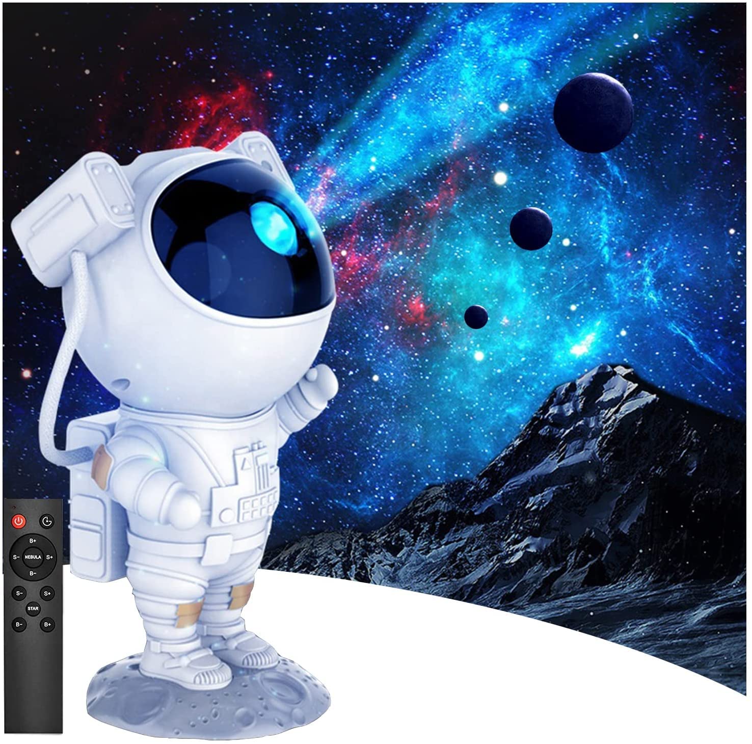 FORLUCIX Jiejie-JJ Starry Night Light Projector Astronaut LED Projection Lamp with Remote Control, Adjustable Head Angle,Gift for Kids Adults Home Party Ceiling Decor Christmas Gift