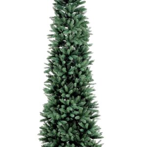 Flexible Flyer 9 Ft Pencil Christmas Tree. 1500 Branch Tips. Sturdy Metal Stand. Unlit Tall Slim Skinny Narrow Thin Artificial Xmas