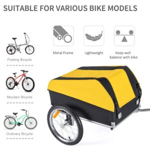 Bike Cargo Trailer, Foldable Frame 88 lbs Max Load, 16'' Quick-Release Wheel, Not for Kids or Animals