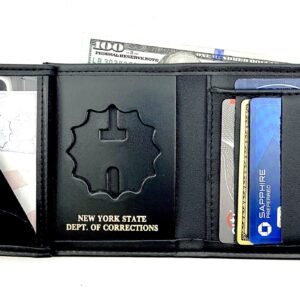 Perfect Fit Shield Wallets New York State Corrections Hidden Badge Wallet Black (Cutout PF27)