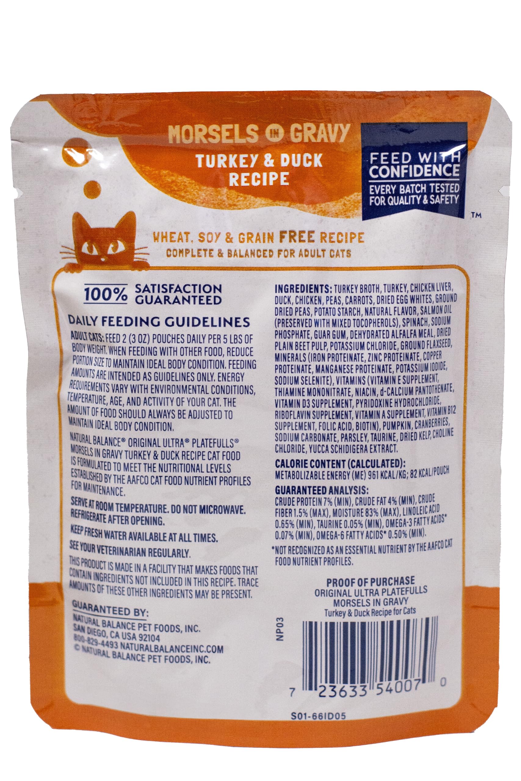 Natural Balances Platefulls Cat Food 4 Flavor 8 Pouch Variety, (2) Each: Chicken Liver, Turkey Duck, Chicken Pumpkin, Duck Chicken Pumpkin (3 Ounces) Plus Catnip Toy and Fun Facts Booklet Bundle