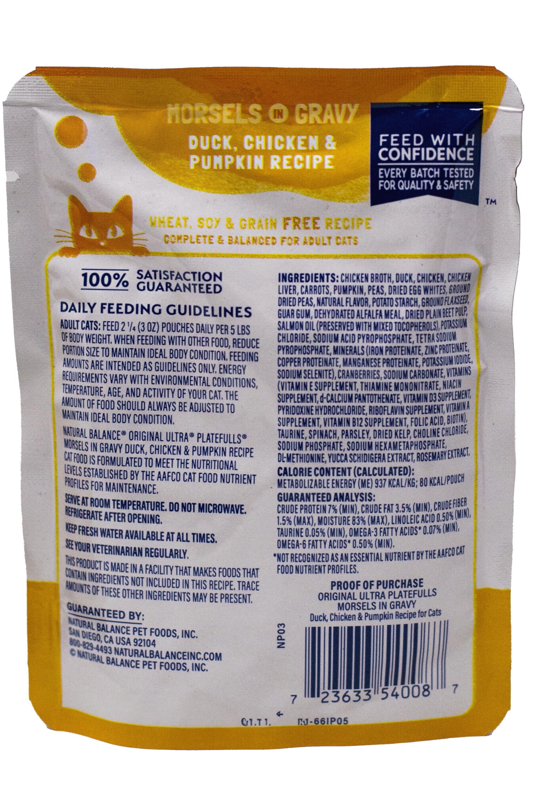 Natural Balances Platefulls Cat Food 4 Flavor 8 Pouch Variety, (2) Each: Chicken Liver, Turkey Duck, Chicken Pumpkin, Duck Chicken Pumpkin (3 Ounces) Plus Catnip Toy and Fun Facts Booklet Bundle