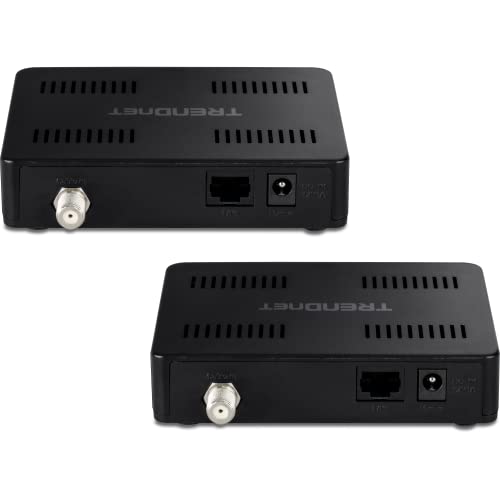 TRENDnet Ethernet Over Coax MoCa 2.5 Adapter (2-Pack), TMO-312C2K, Backward Compatible with MoCA 2.0/1.1/1.0, RJ-45 Gigabit LAN Port, Supports Net Throughput up to 1Gbps, Support up to 16 Nodes, Black