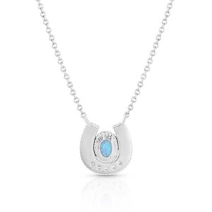 Montana Silversmiths Western Lifestyle Women's Opal Necklace (Mackenzie Horse Pendant)