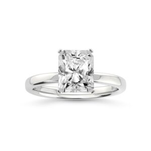 friendly diamonds 3 ct igi certified radiant shape lab grown diamond ring women's day gift | 14k or 18k in white, yellow or rose gold | four-prong solitaire ring | fg-vs1-vs2 quality