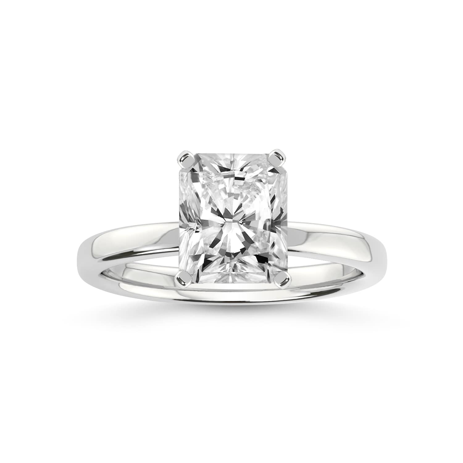 FRIENDLY DIAMONDS 3 Ct IGI Certified Radiant Shape Lab Grown Diamond Ring Women's Day Gift | 14K Or 18K in White, Yellow Or Rose Gold | Four-Prong Solitaire Ring | FG-VS1-VS2 Quality