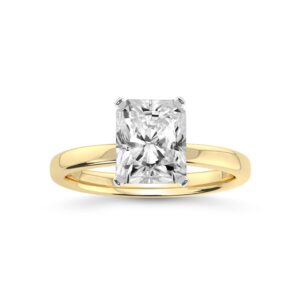 FRIENDLY DIAMONDS 3 Ct IGI Certified Radiant Shape Lab Grown Diamond Ring Women's Day Gift | 14K Or 18K in White, Yellow Or Rose Gold | Four-Prong Solitaire Ring | FG-VS1-VS2 Quality