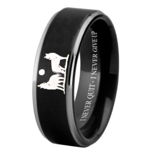 cloud dancer wolf ring howling wolves ring moon ring i am wolf ring wolf design for wedding ring -free customized engraving (silver tone step, 12.5)