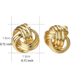 JOLCHIF Love Knot Clip On Earrings for Women Non Piercing Ears 18K Gold Plated Earrings Clip Jewelry Gifts