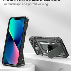 SOiOS for iPhone 13 iPhone14 Case with Stand: iPhone 13 iPhone14 Cover with Kickstand | Shockproof Military Grade Protective Cell Phone Case | TPU Durable Rugged Bumper Textured Matte Hybrid Design