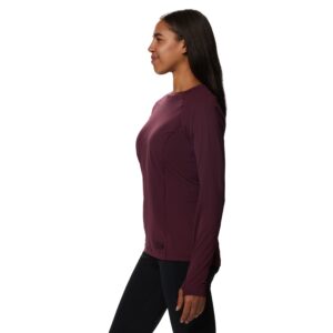 Mountain Hardwear Women's Mountain Stretch Long Sleeve Crew, Cocoa Red, X-Small