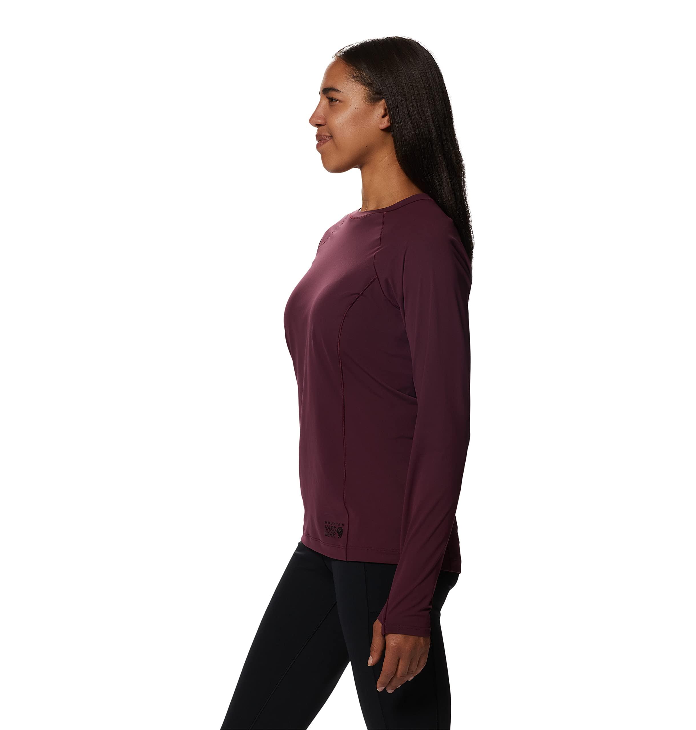 Mountain Hardwear Women's Mountain Stretch Long Sleeve Crew, Cocoa Red, X-Small