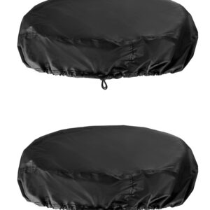 QWORK Drum Cover for 55 Gallon Industrial Barrel, 2 Pack High Density Nylon Oxford Fabric Covers with Excellent Waterproof Performance and Stretchable Adjustable Drawstring