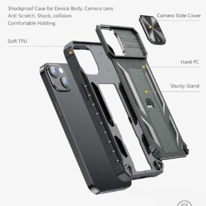 SOiOS for iPhone 13 iPhone14 Case with Stand: iPhone 13 iPhone14 Cover with Kickstand | Shockproof Military Grade Protective Cell Phone Case | TPU Durable Rugged Bumper Textured Matte Hybrid Design