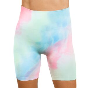 maxxim womens tie dye biker shorts high waisted seamless scrunch for gym workout yoga running green sherbet medium