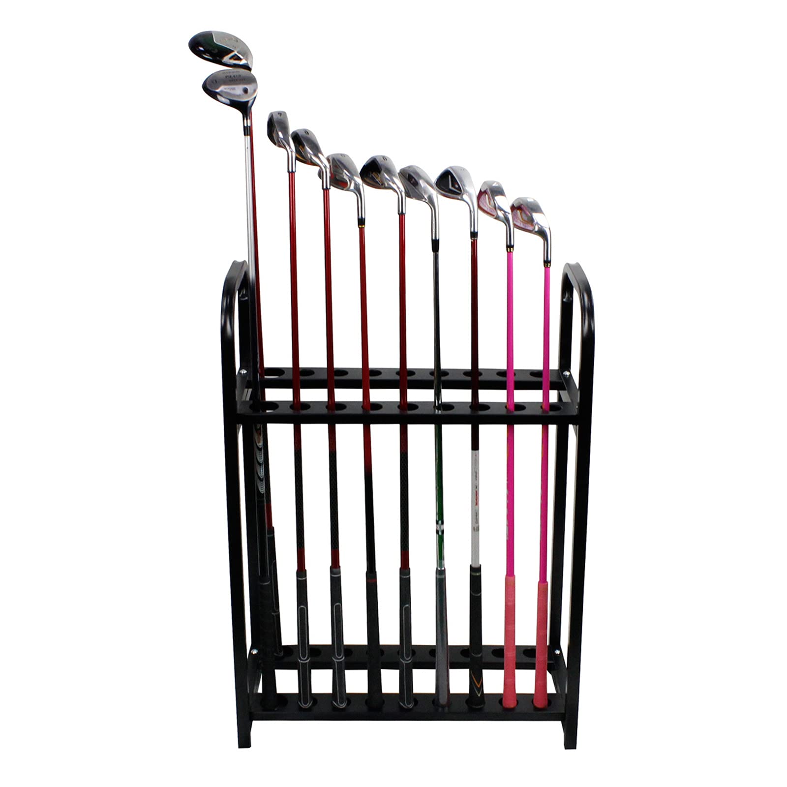 Golf Club Organizer Rack Golf Club Display Stand Rack Holder Shelf Golf Display Rack Premium Metal Golf Putter Stand Holds 9/18/27 Clubs (18 Holds)