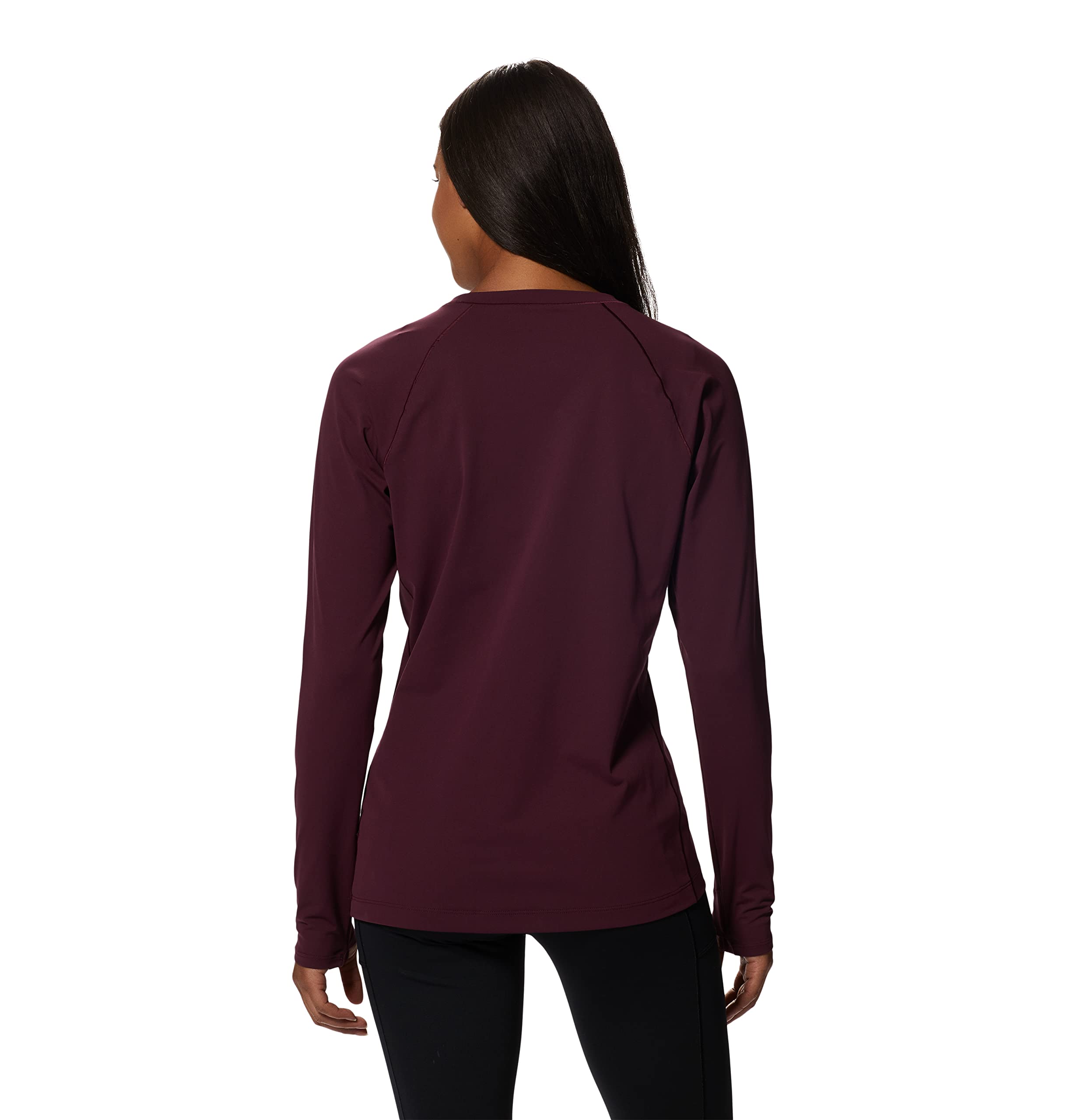 Mountain Hardwear Women's Mountain Stretch Long Sleeve Crew, Cocoa Red, X-Small