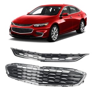 karpal front upper & lower bumper grille honeycomb mesh grill compatible with 2016-2018 chevrolet chevy malibu us built