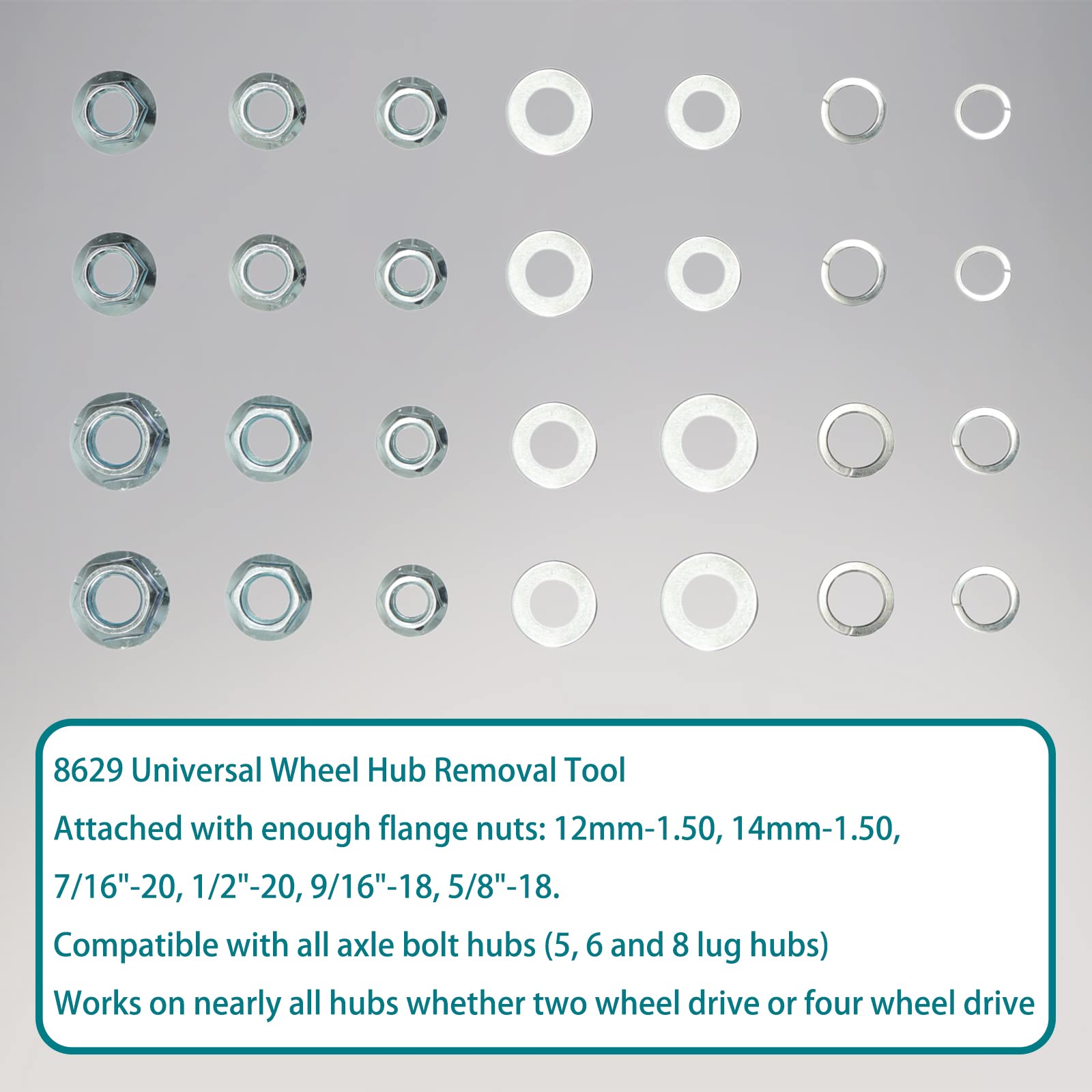 HQPASFY Wheel Hub Removal Tool Compatible with ATD Tools ATD8629 Compatible with All Axle Bolt Hubs (5, 6 and 8 Lug Hubs)