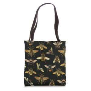 Vintage Bee Illustration, vintage insects and bugs Tote Bag