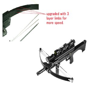 120lbs WT4 Hybrid Crossbow 250 fps Hunting Flashlight Scope Red Light Pointer Combo w/Magazine Capacity + Bag…