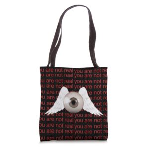 Weirdcore Aesthetic Human Eye Winged Eyeball Strangecore Tote Bag