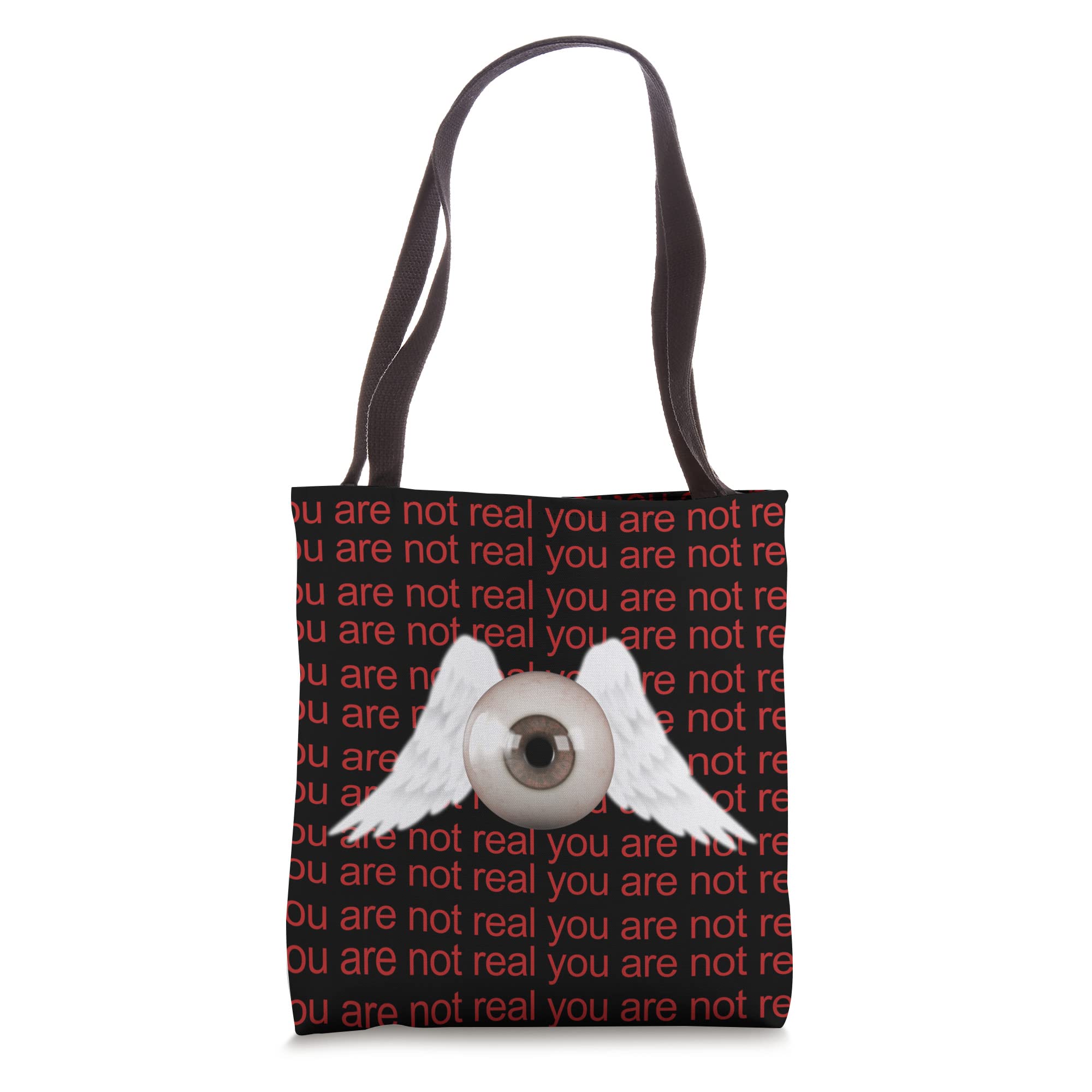 Weirdcore Aesthetic Human Eye Winged Eyeball Strangecore Tote Bag