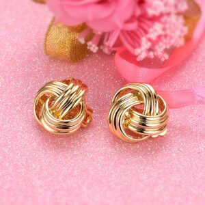 JOLCHIF Love Knot Clip On Earrings for Women Non Piercing Ears 18K Gold Plated Earrings Clip Jewelry Gifts