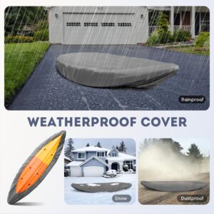 Relaxyee Kayak Cover Waterproof Kayak Canoe Cover Storage Dust Cover UV Protection Paddle Board Cover Fishing Boat Sunblock Shield for Outdoor Storage