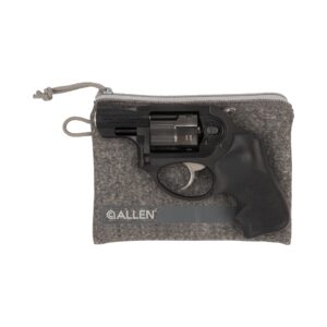 Allen Company Lockable Handgun Storage Pouch with Writeable ID Label, Compact 5" to 7" Handguns, Gray