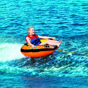 WOW Sports - Lil' Skipper Inflatable Towable Tube - 1 Rider - Perfect For Kids & Adults - Soft Top - Boating Accessory