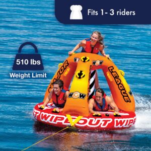 WOW Sports Wipeout Towable Tube for Boating - 1 to 3 Person Towable - Standing Tubes for Boating