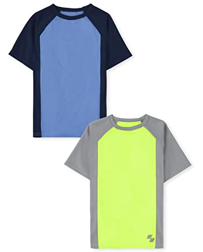 The Children's Place Boys Short Sleeve Moisture Wicking and Quick Drying Mesh Performance Top, Multi Clr 2-Pack, XX-Large (16)