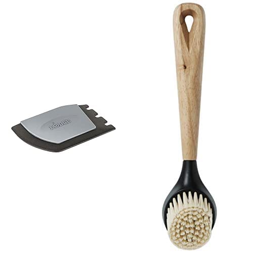 Lodge Deluxe Pan Scraper and Lodge Scrub Brush Set